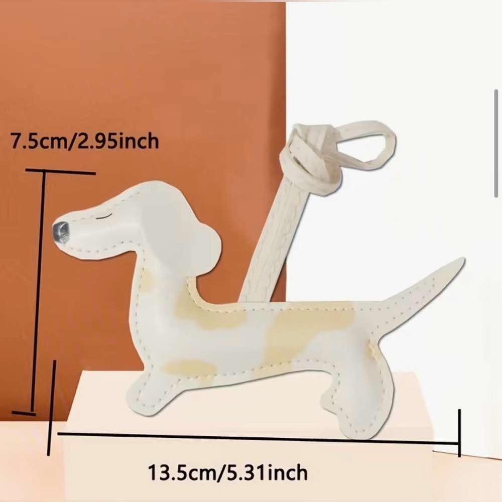 New Silver & Black Dapple Dachshund Bag Charm - Picture 2 of 2